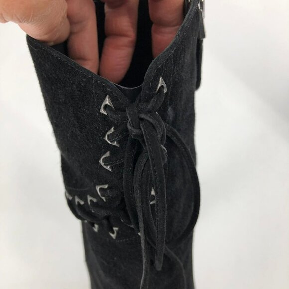 ALAIA Black Suede Lace Up Corset Platform high heel Ankle Booties + dust bag 39 - Picture 11 of 15